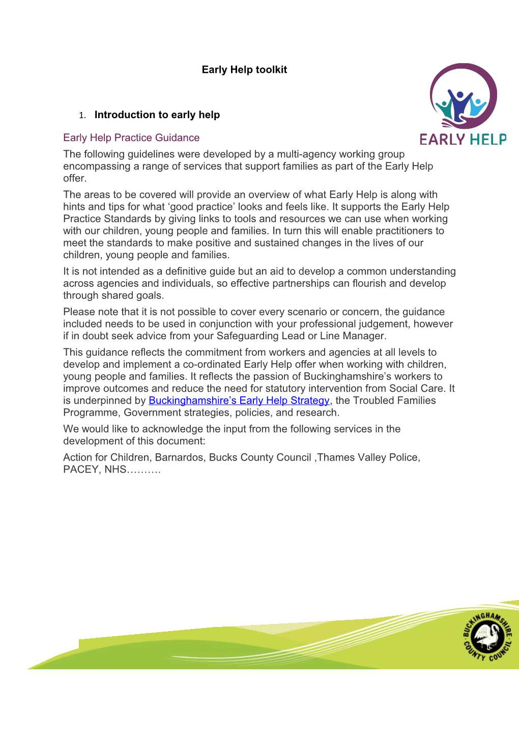 Early Help Practice Guidance