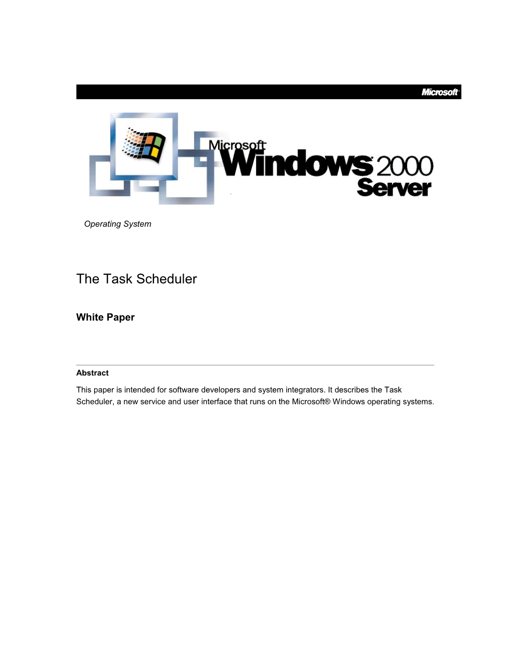 The New Task Scheduler