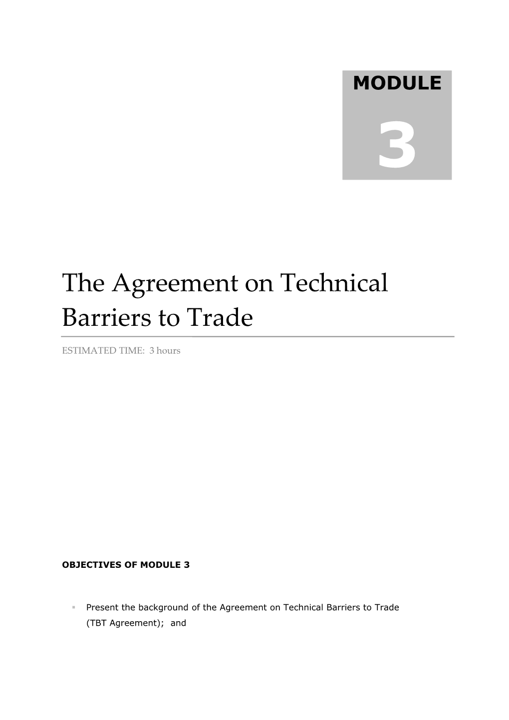 Technical Barriers to Trade in the WTO