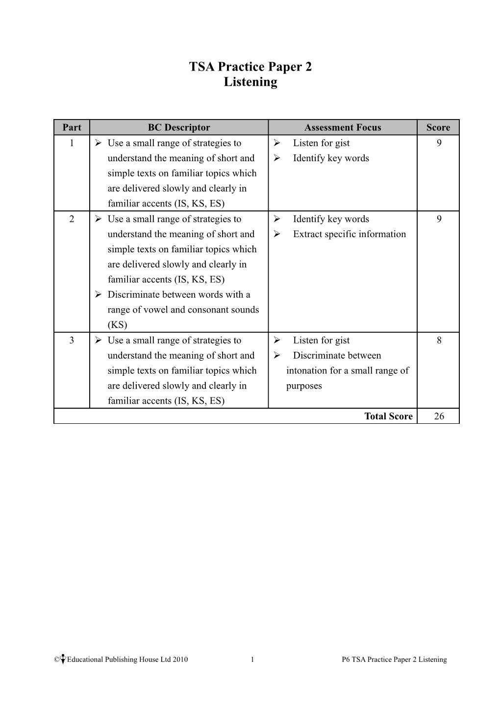 TSA Practice Paper 2