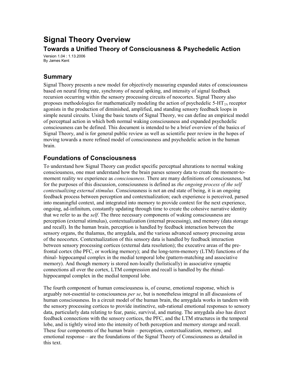 Towards a Unified Theory of Consciousness & Psychedelic Action
