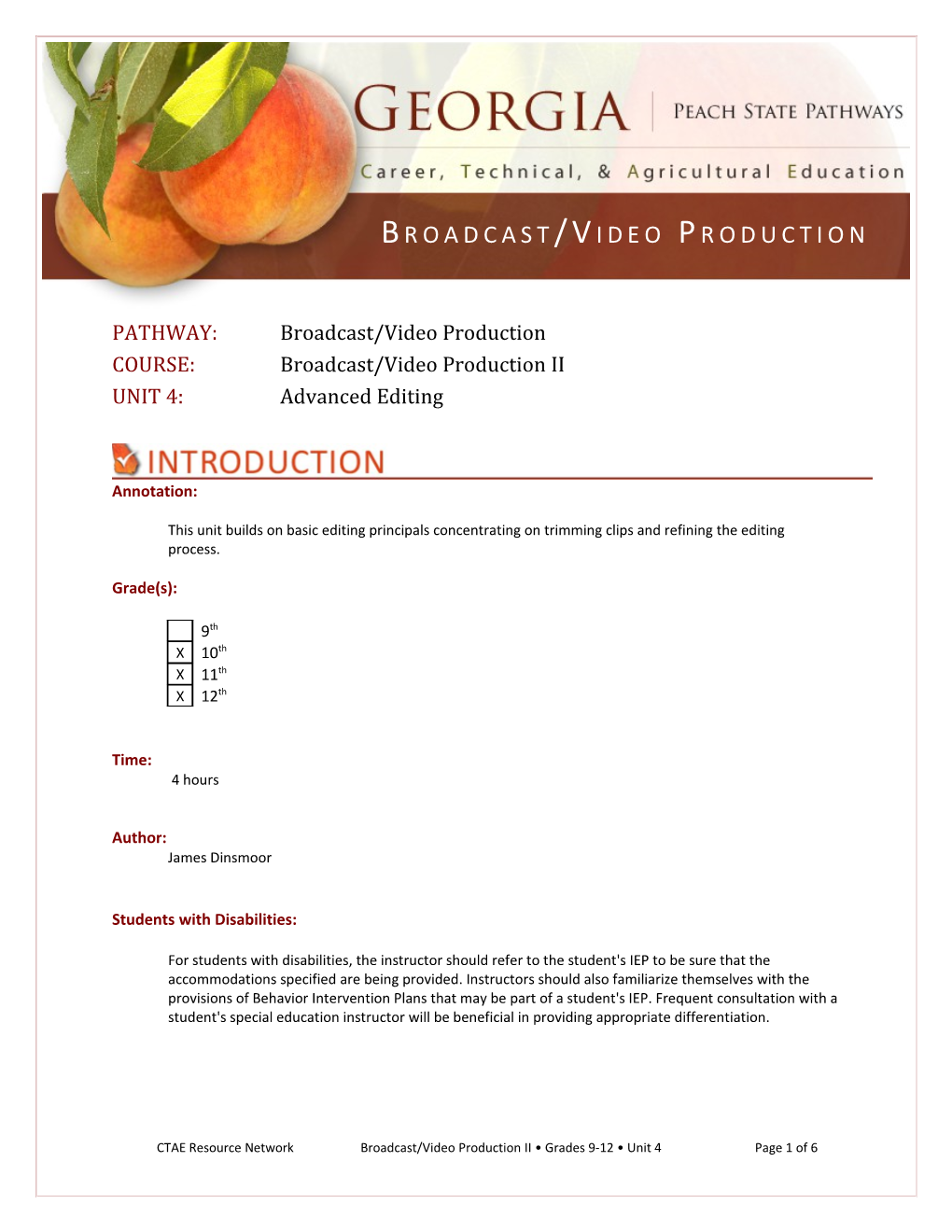PATHWAY: Broadcast/Video Production