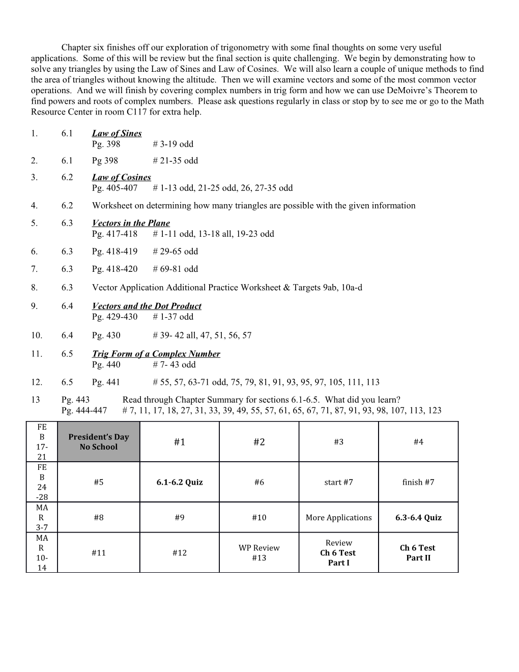 4.6.2Worksheet on Determining How Many Triangles Are Possible with the Given Information
