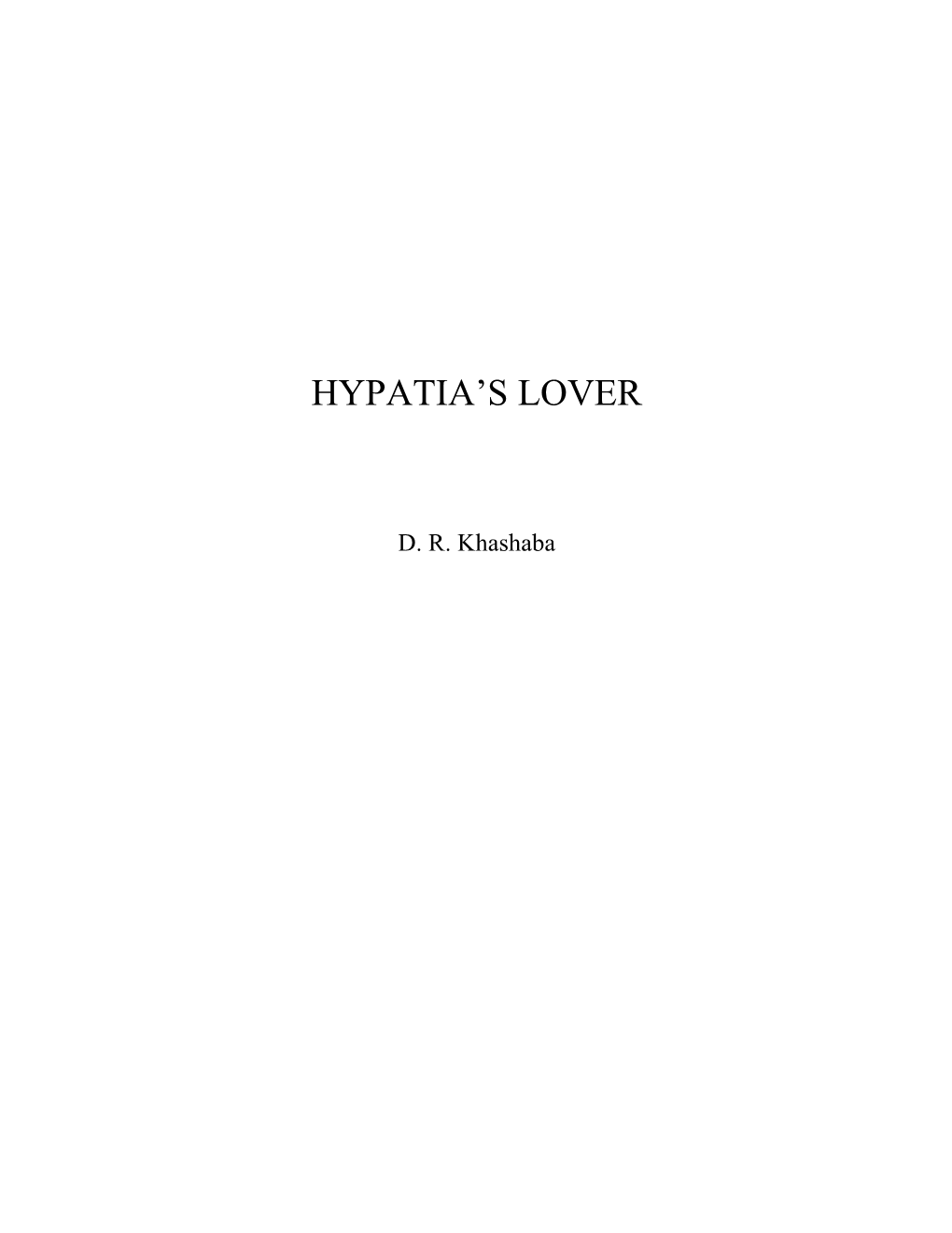 Hypatia S Lover