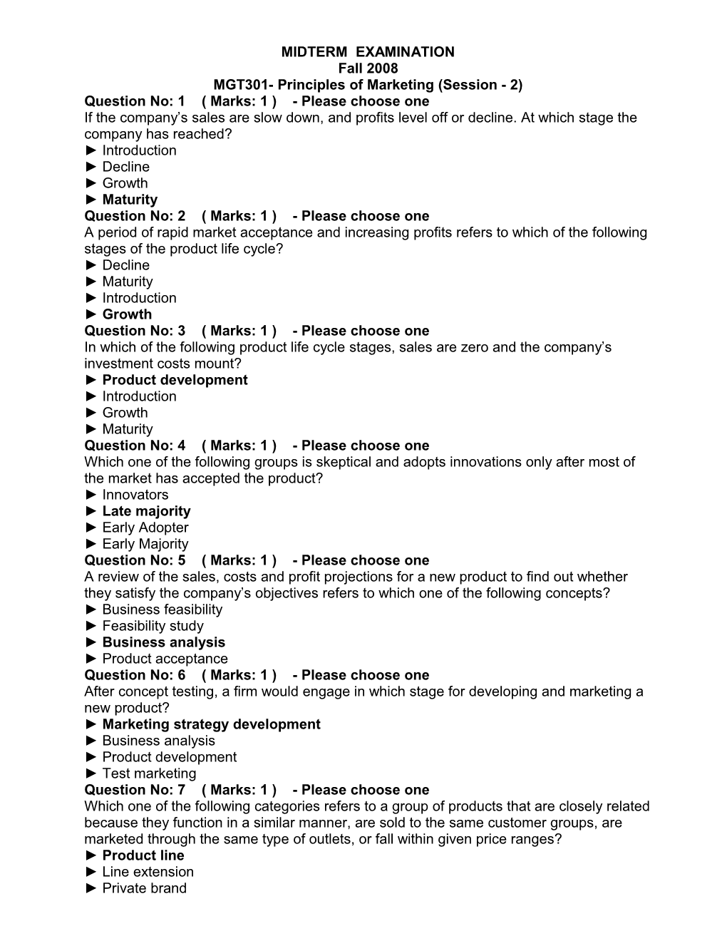 MKT501: 50 Mcqs Solved with Reference and Explanation