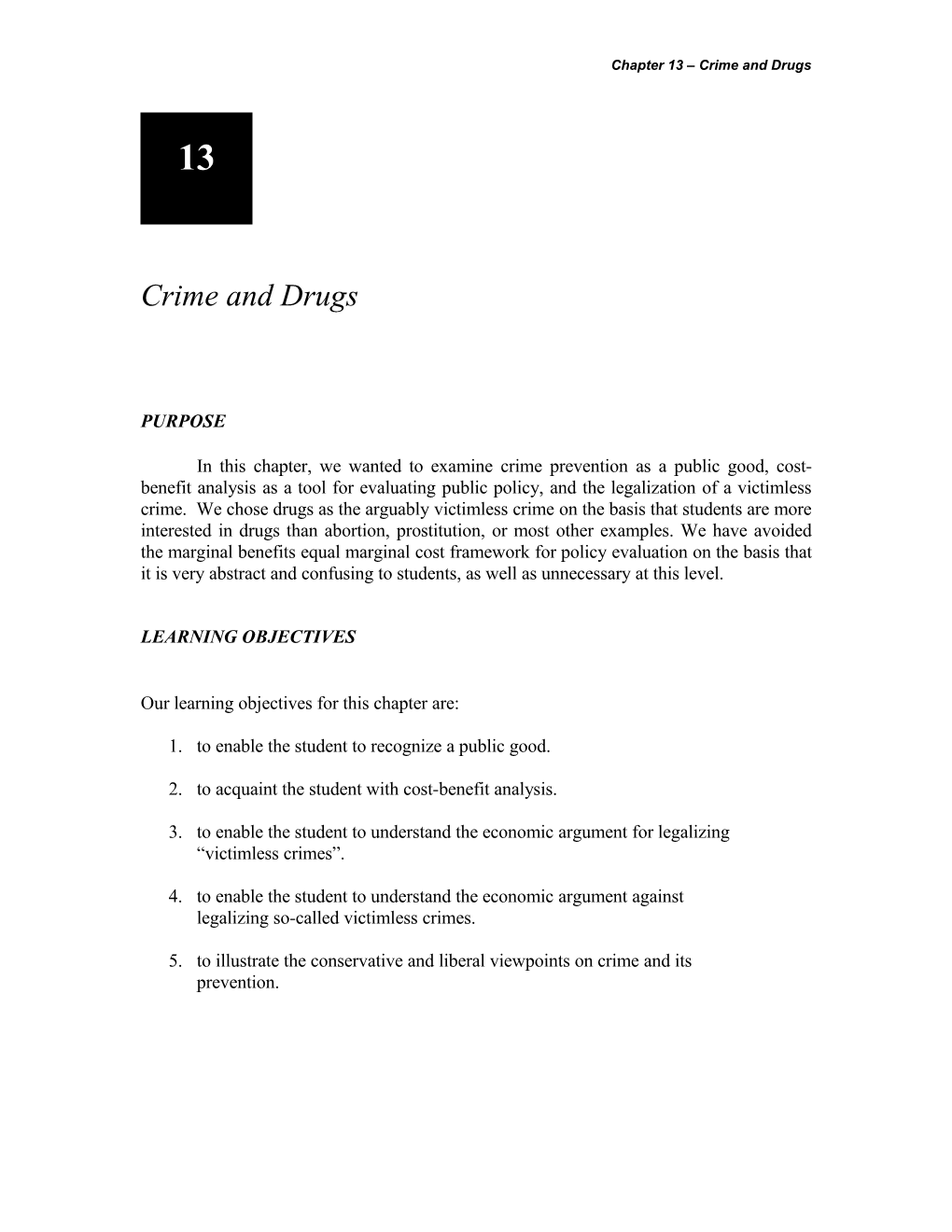 Chapter 13 Crime and Drugs