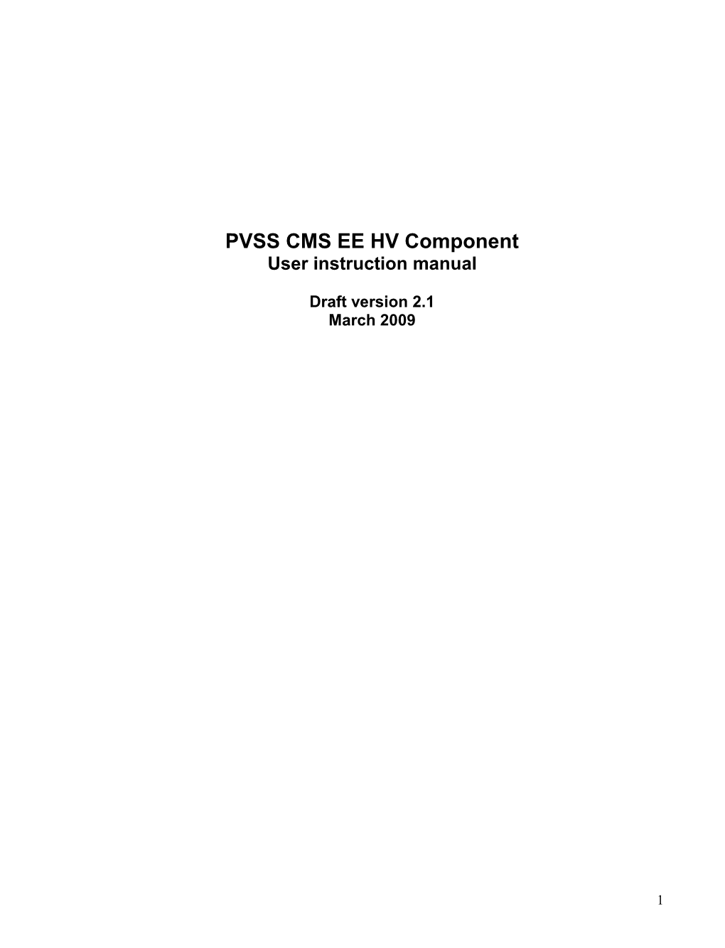 PVSS CMS HV EE Control Panel