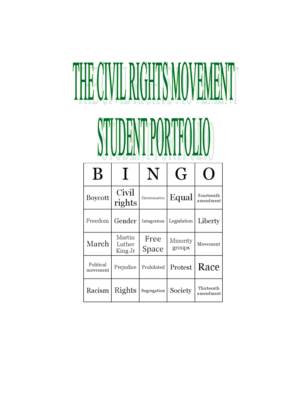 Activity 1: the Early Civil Rights Reformers