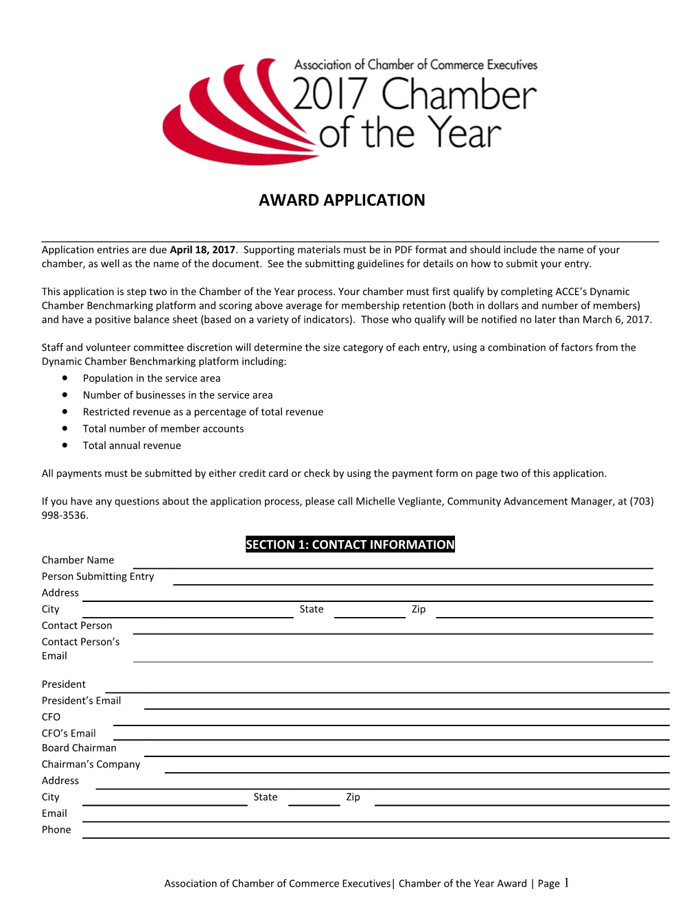 Award Application