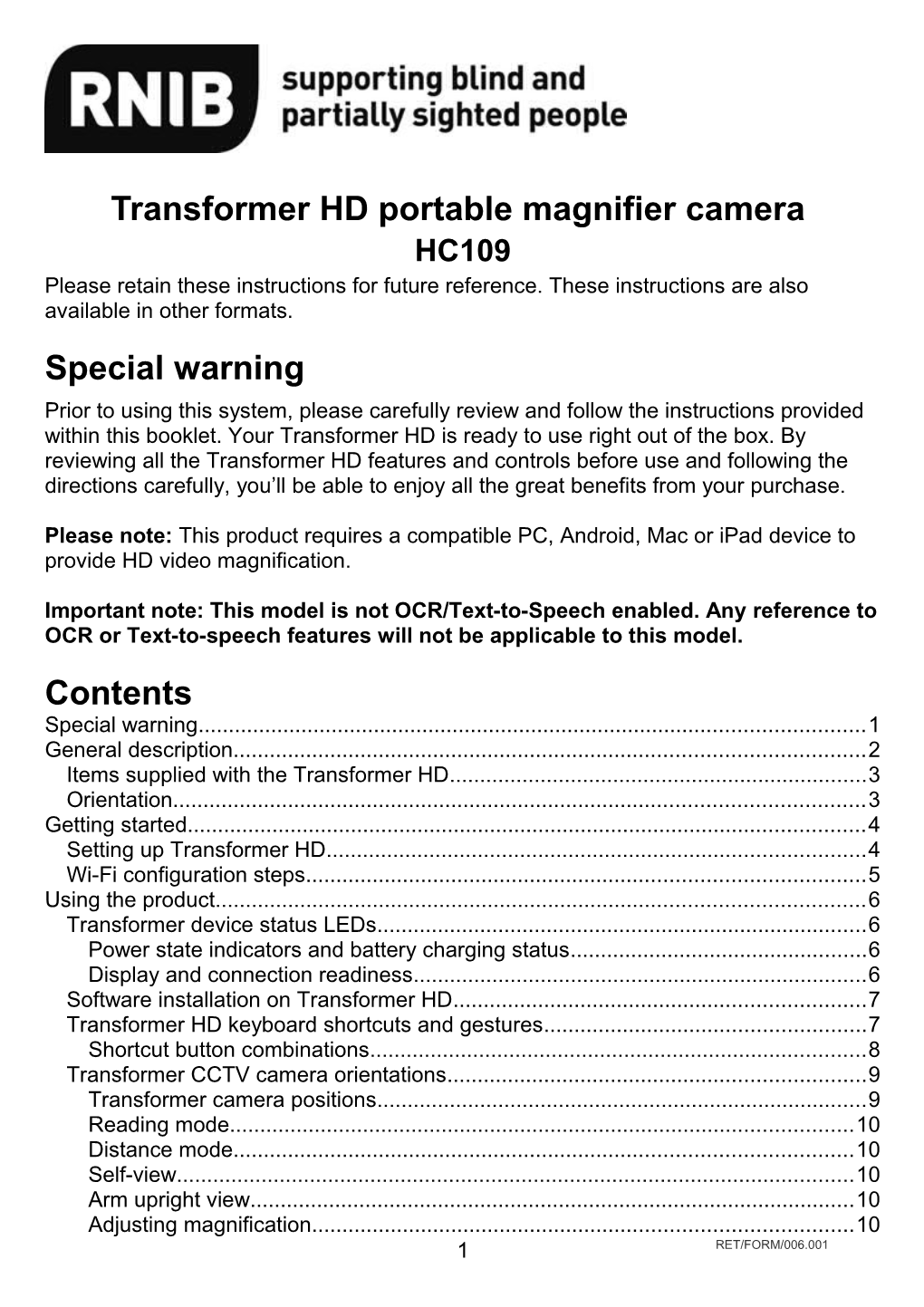 Transformer HD Portable Magnifier Camera