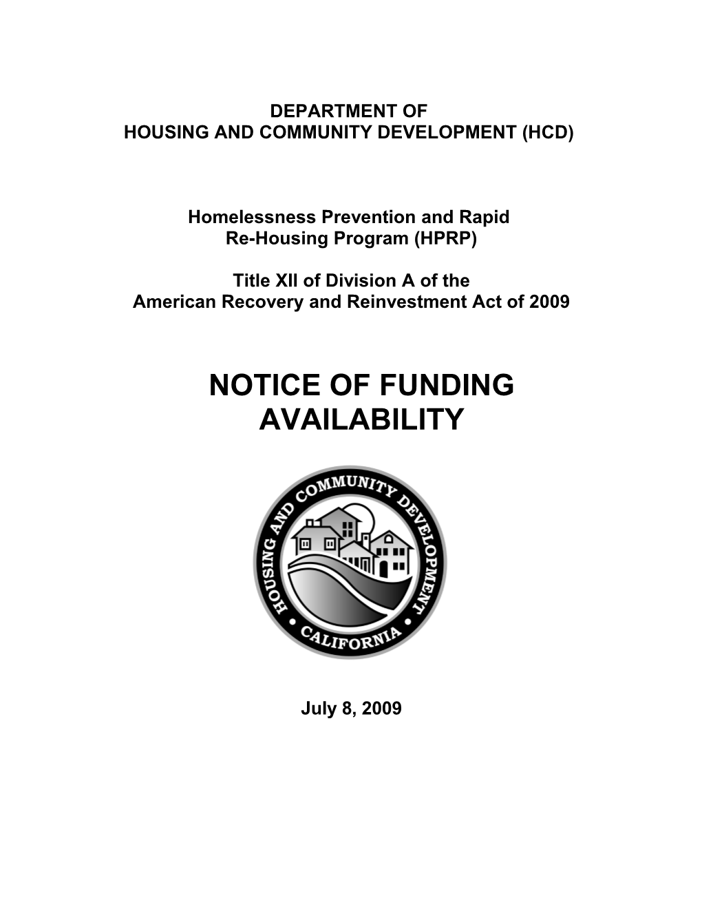 Housing and Community Development (Hcd)