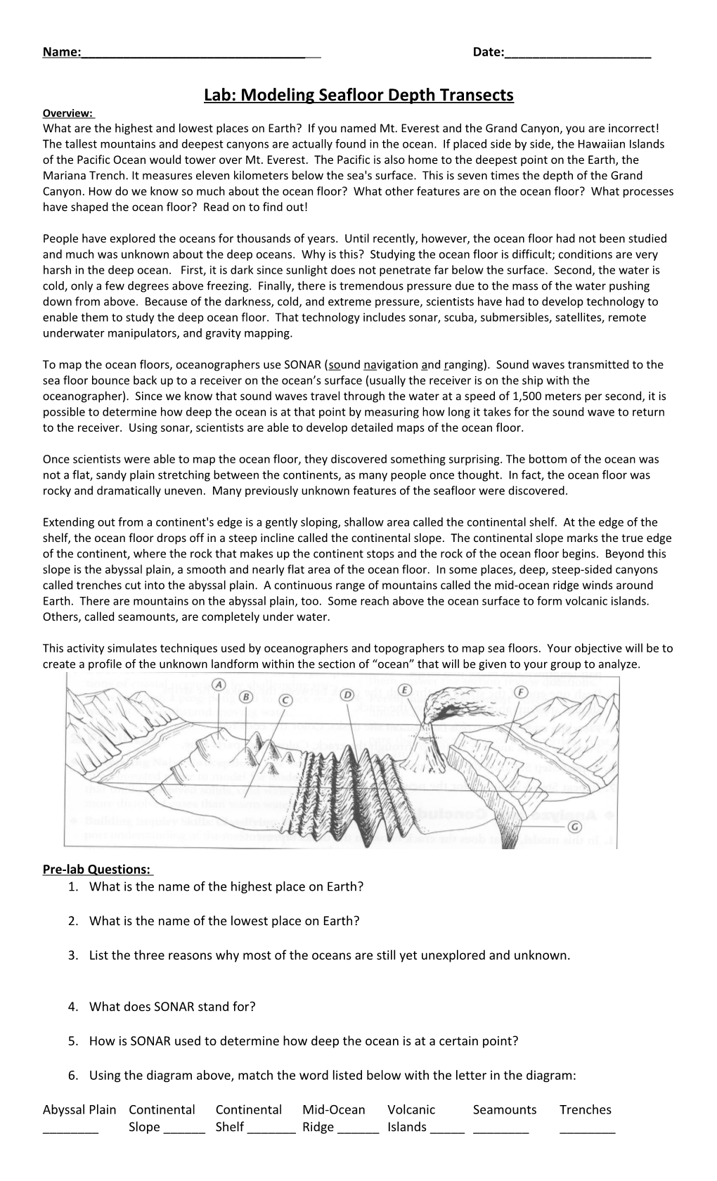 Mapping the Unknown Sea Floor