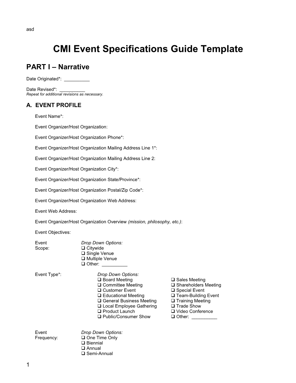 Panel Draft Report Outline