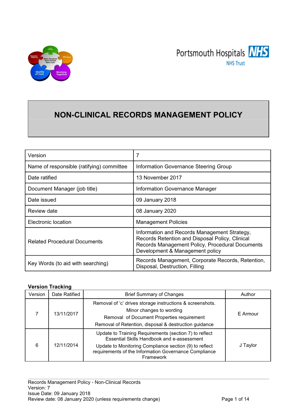 Non-Clinical Records Management Policy