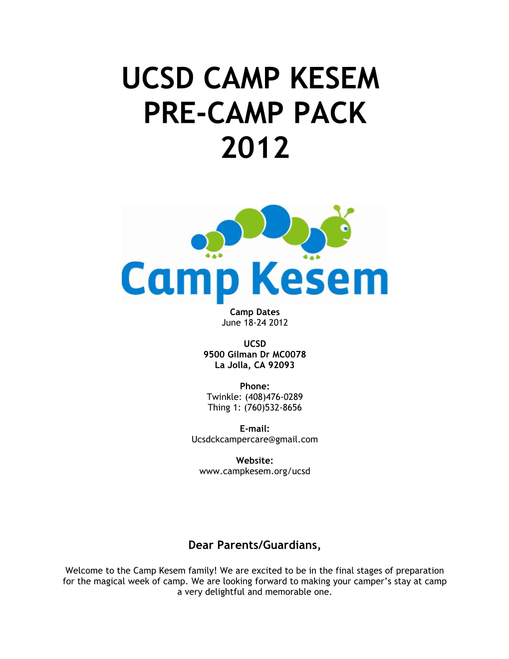 Ucsd Camp Kesem