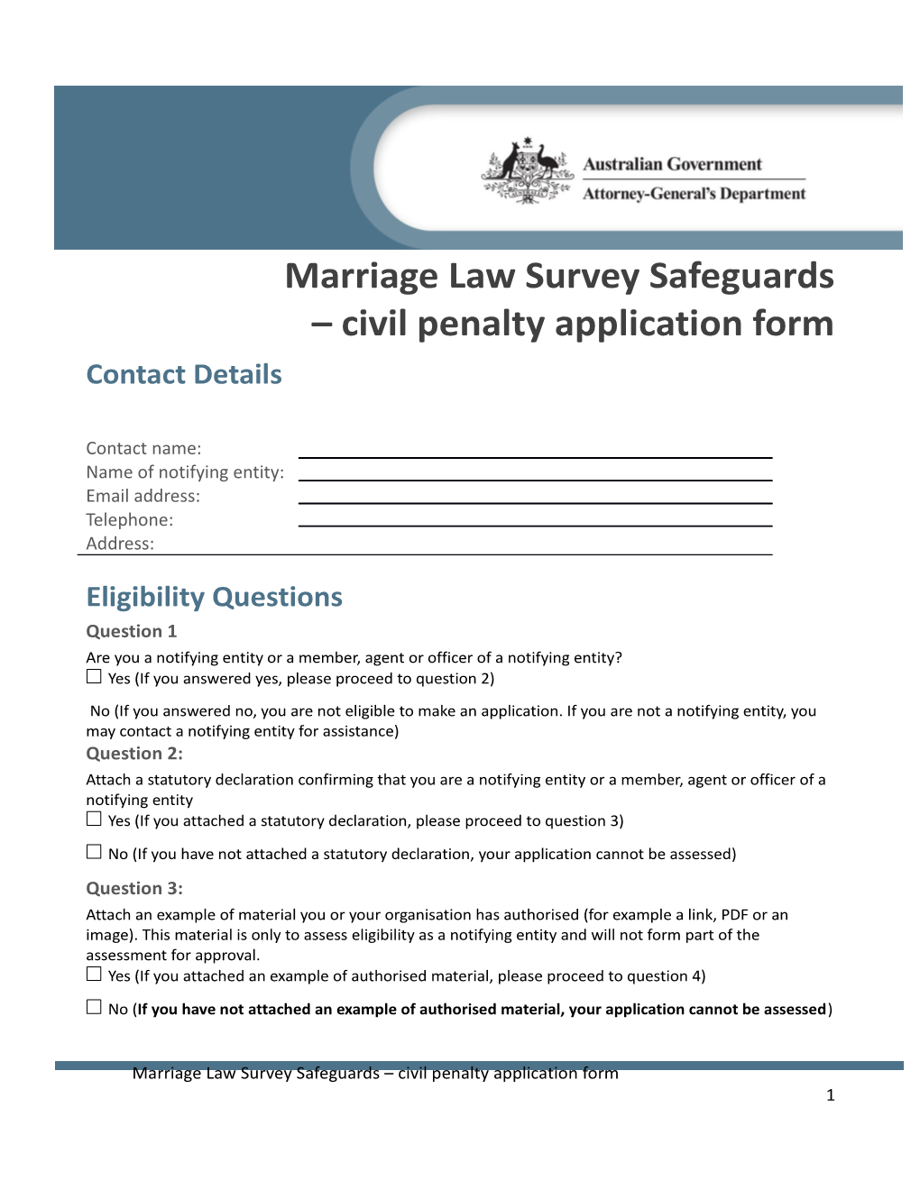 Marriage Law Survey Safeguards Civil Penalty Application Form