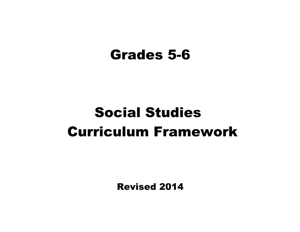 Grades 5-6 Social Studies Curriculum Framework