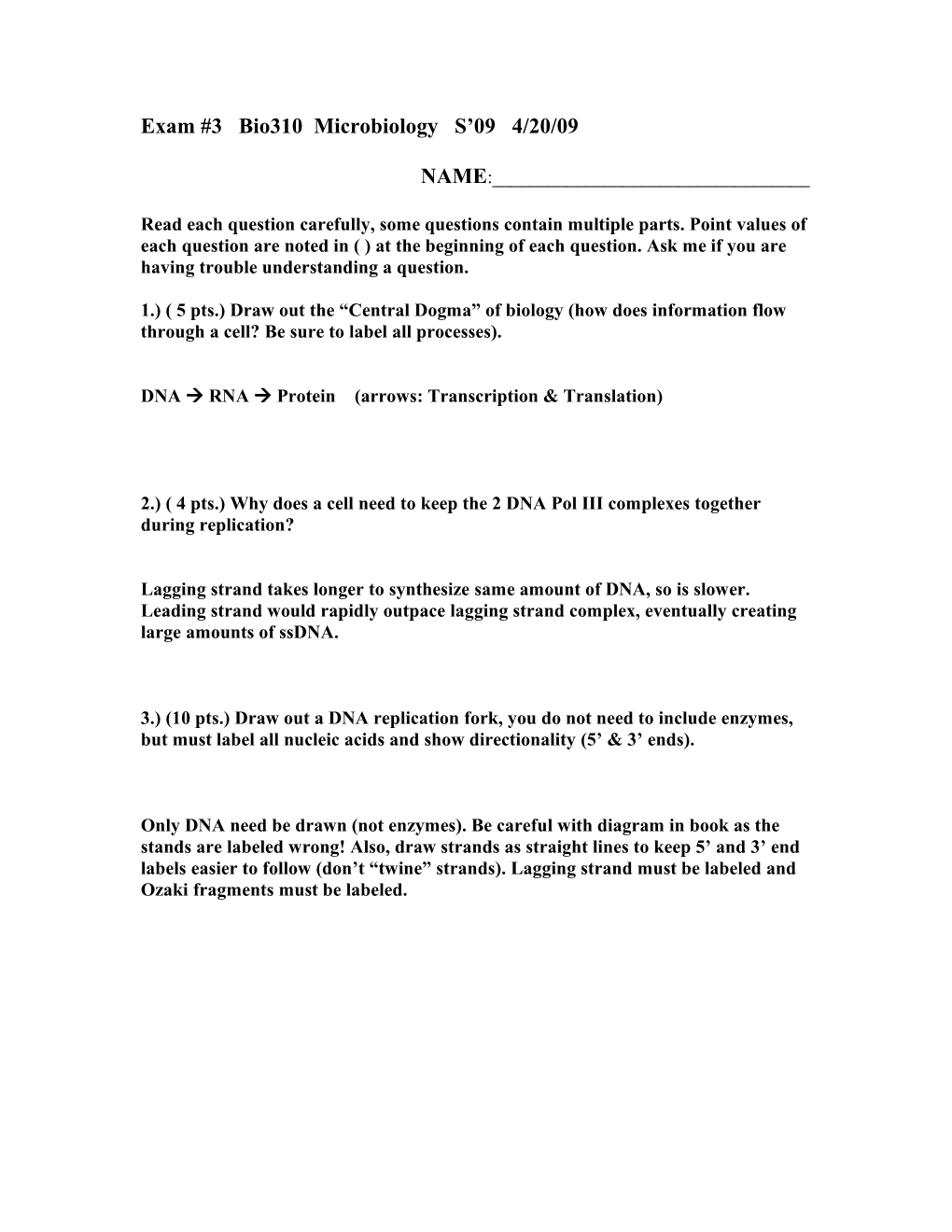 DNA RNA Protein (Arrows: Transcription & Translation)