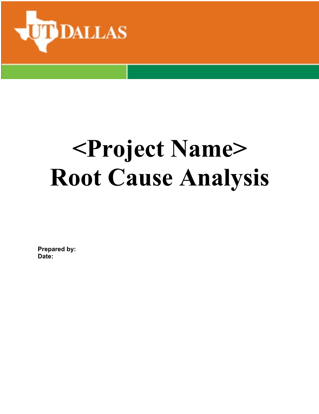 Root Cause Analysis Template