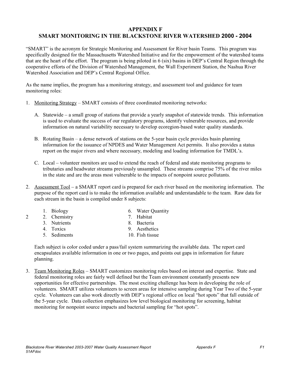 Smart Monitoring in the Blackstone River Watershed2000 - 2004