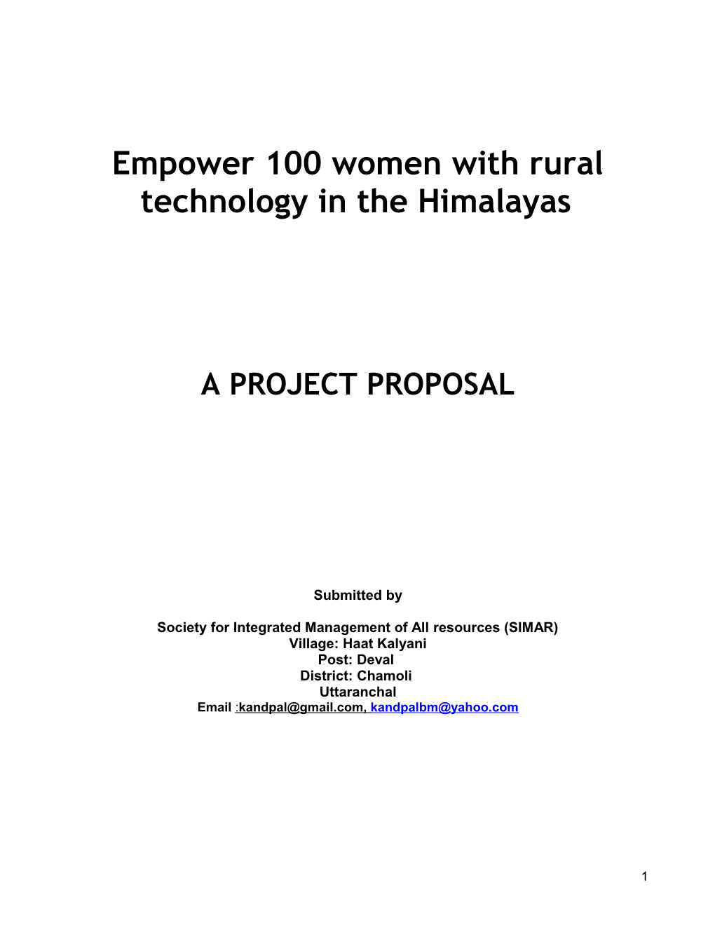 Promoting Appropriate Rural Technologies