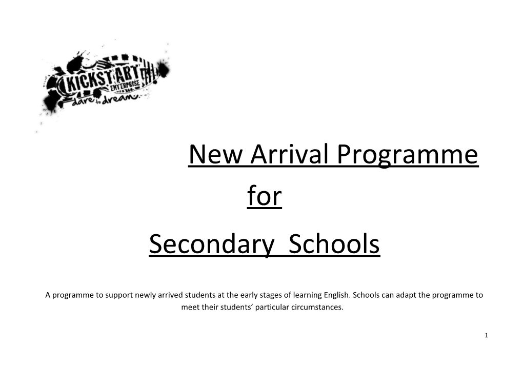 BANES EAL Secondary New Arrivals Programme