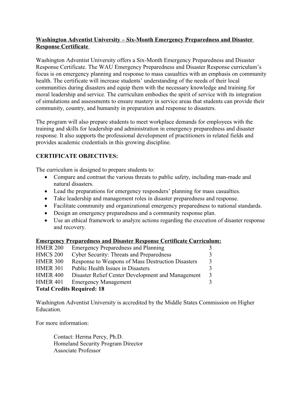 Pierce College Associate in Technology Homeland Security Emergency Management