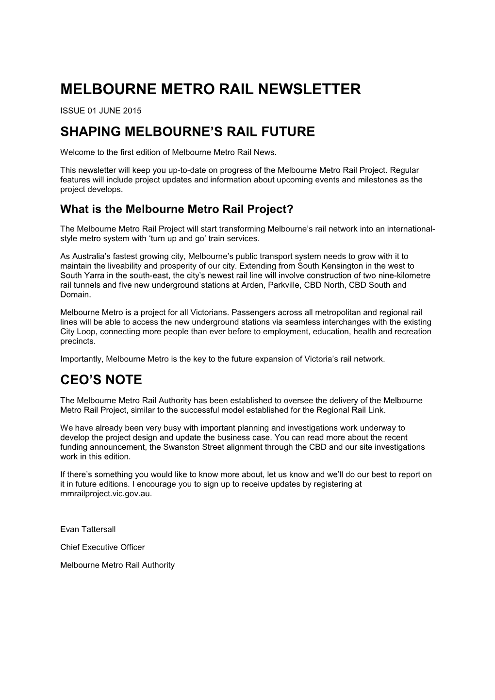 Shaping Melbourne S Rail Future