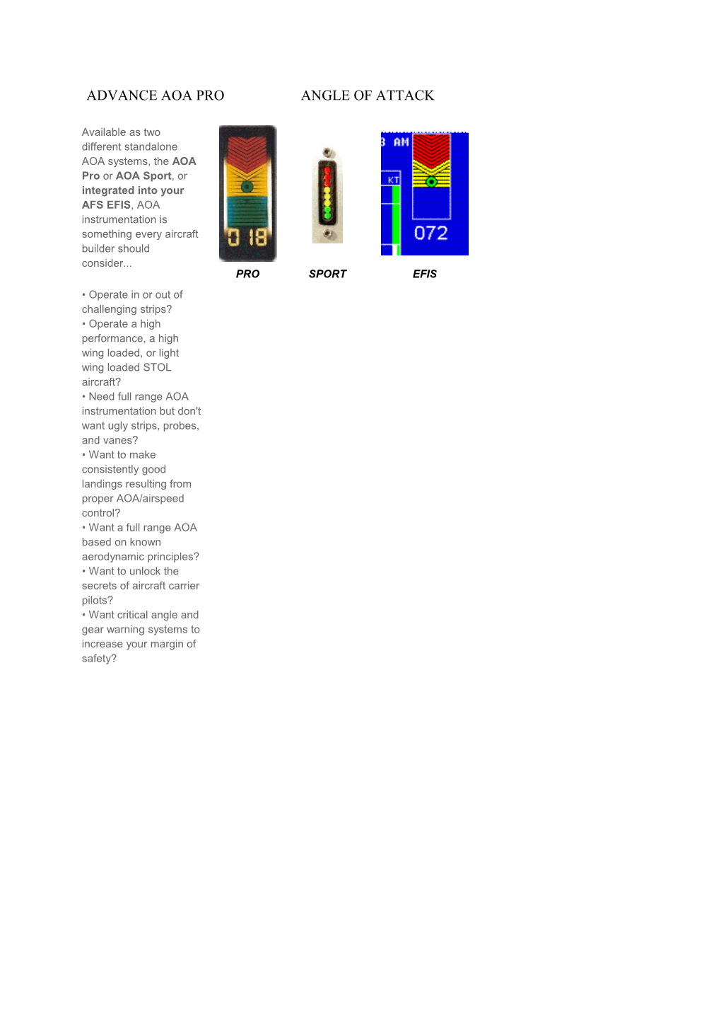 Advance Aoa Pro Angle of Attack