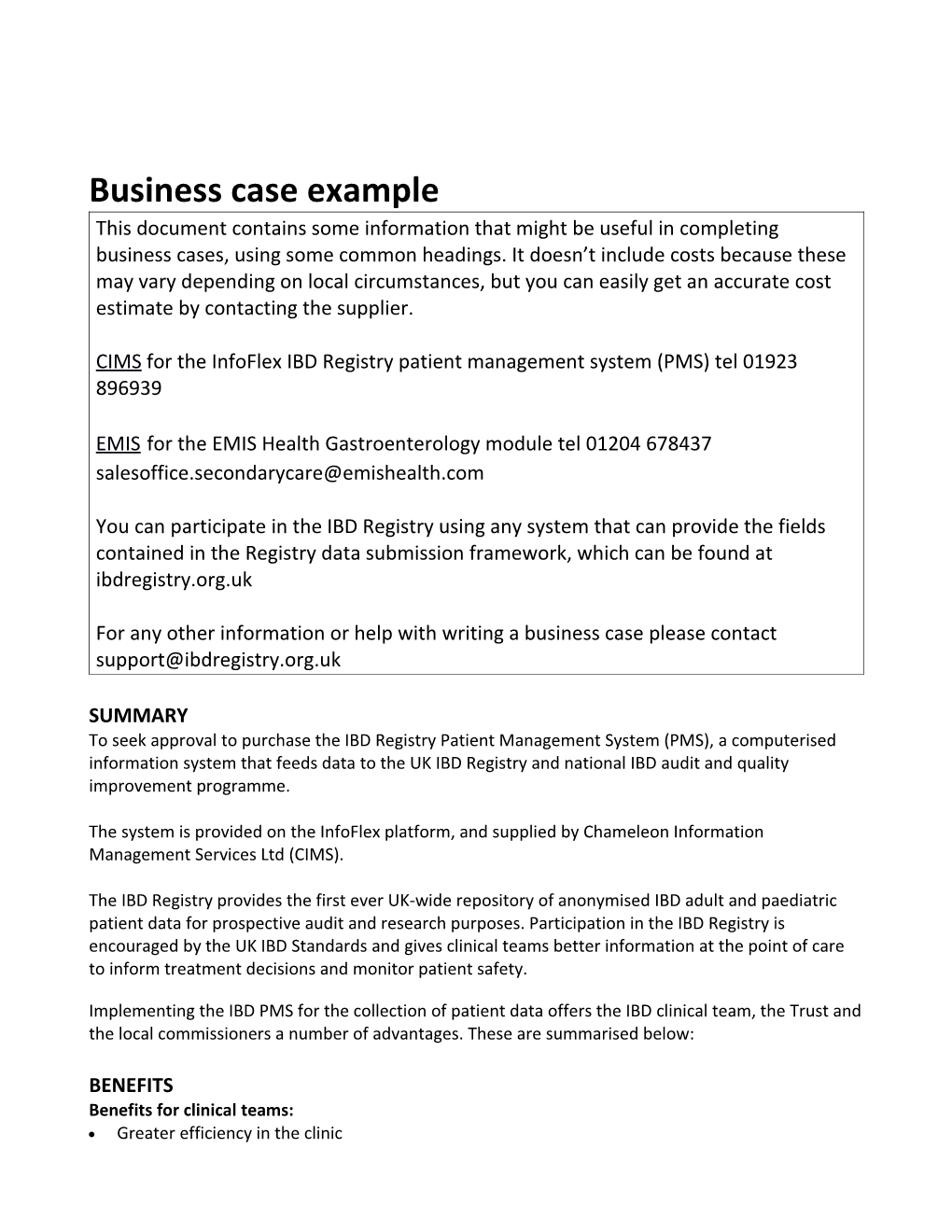 Business Case Example