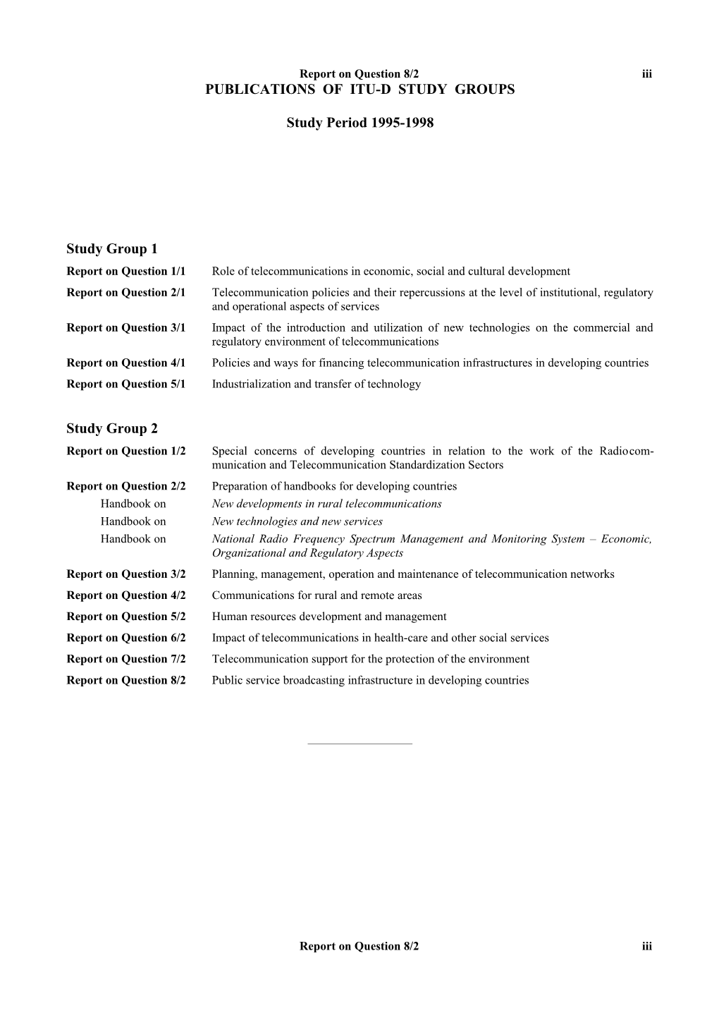 Rapport Sur La Question 5/2 - Développement Et Gestion Des Ressources Humaines