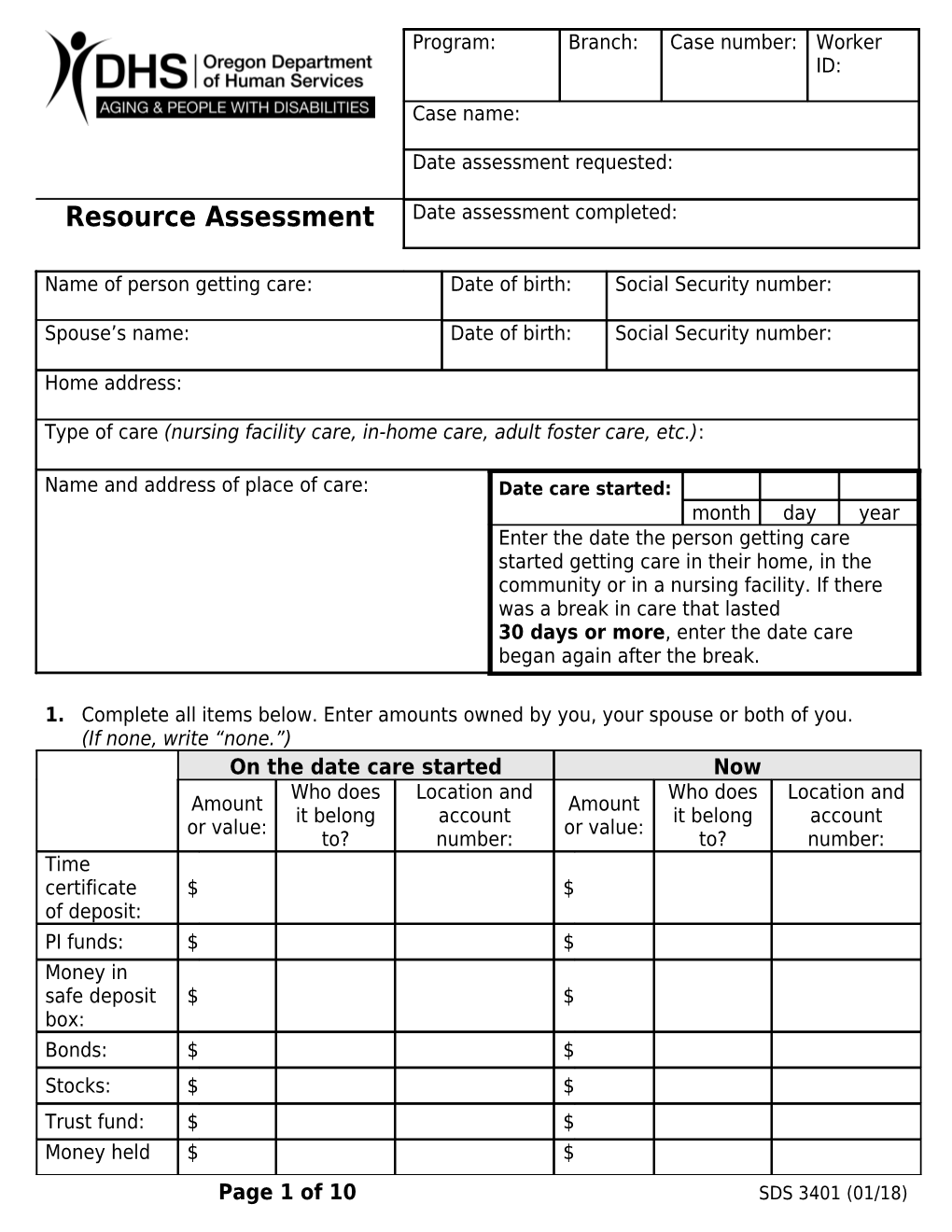 Resource Assessment SDS 3401