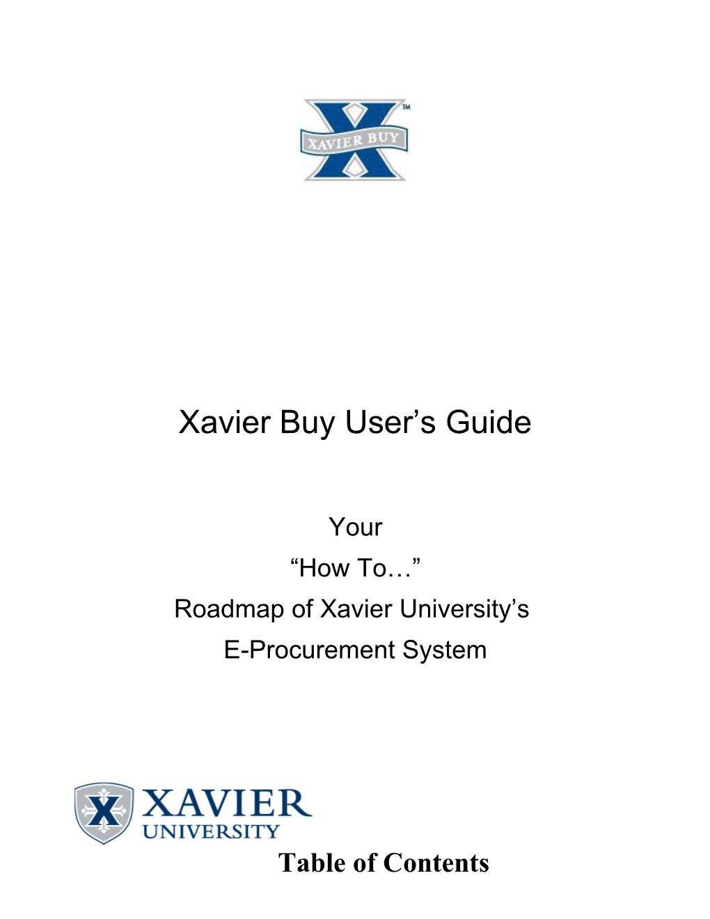 Xavier Buy User S Guide