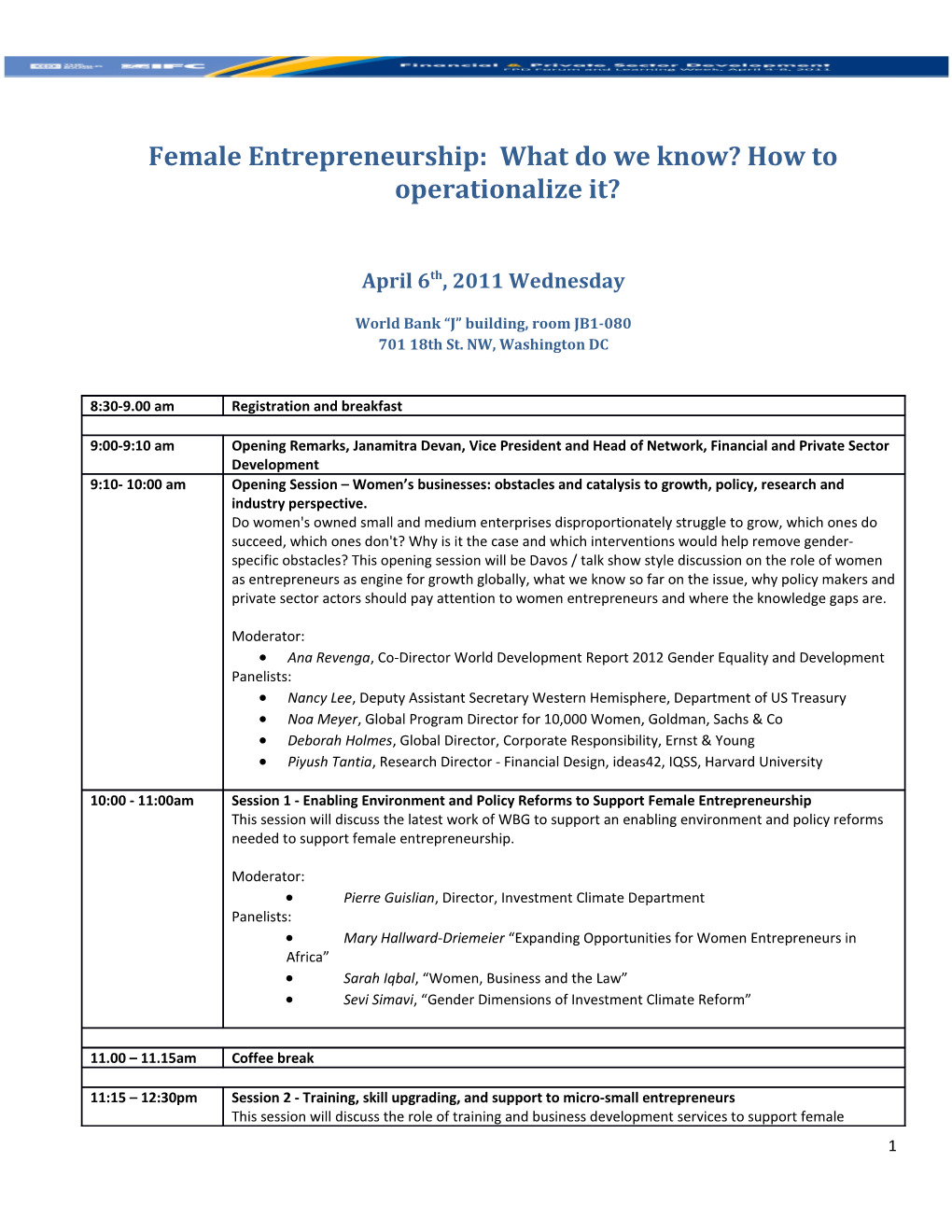 Female Entrepreneurship: What Do We Know? How to Operationalize It?