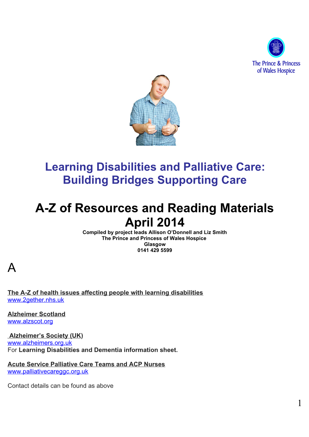 Learning Disabilities and Palliative Care