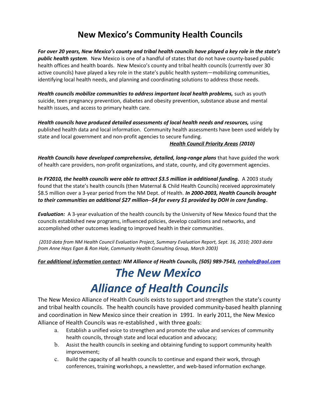 New Mexico S Community Health Councils