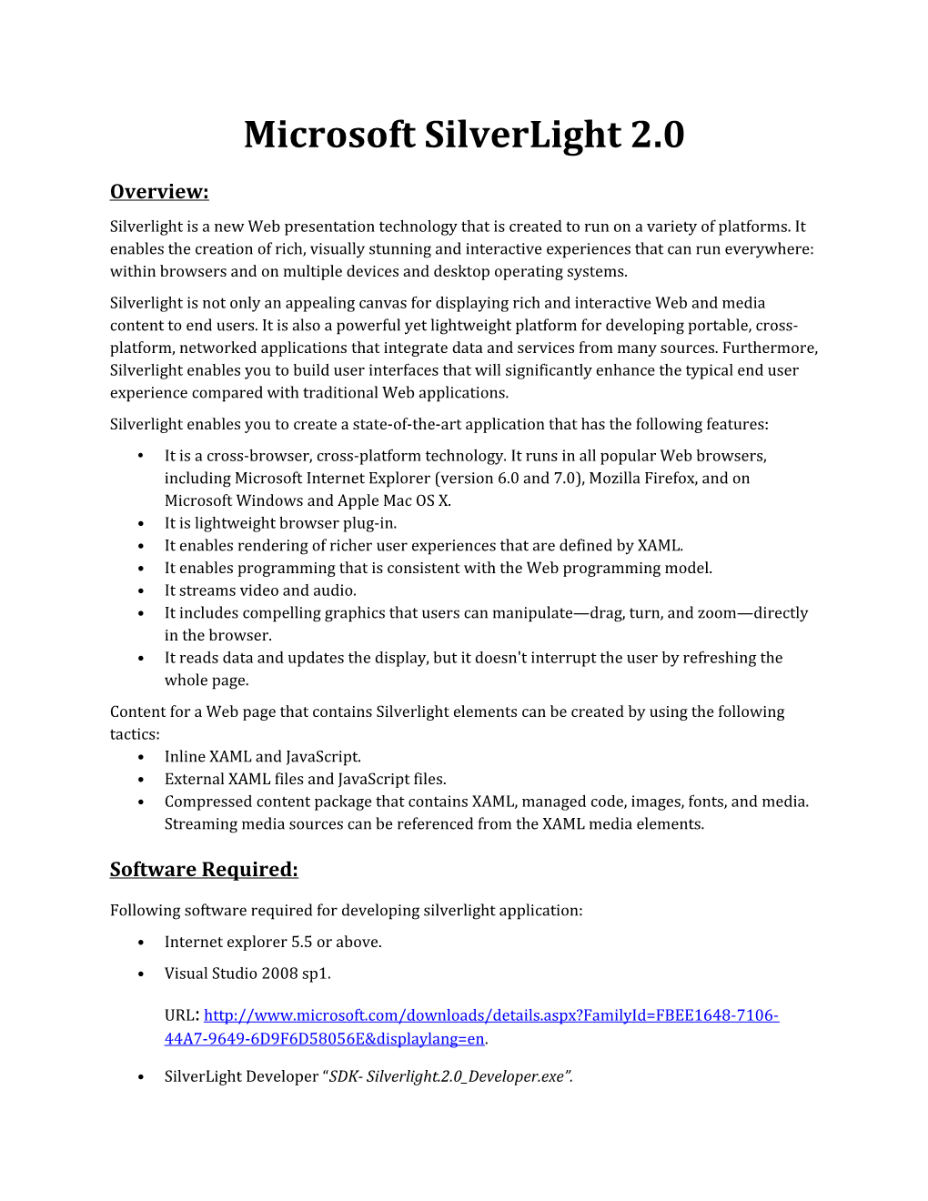 Microsoft Silverlight 2.0