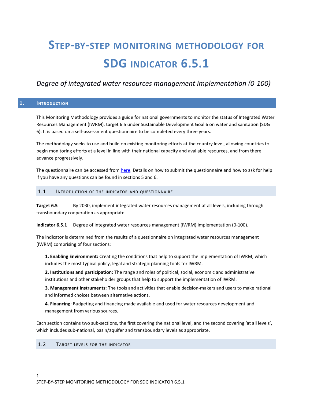 Step-By-Step Monitoring Methodology for SDG Indicator 6.5.1
