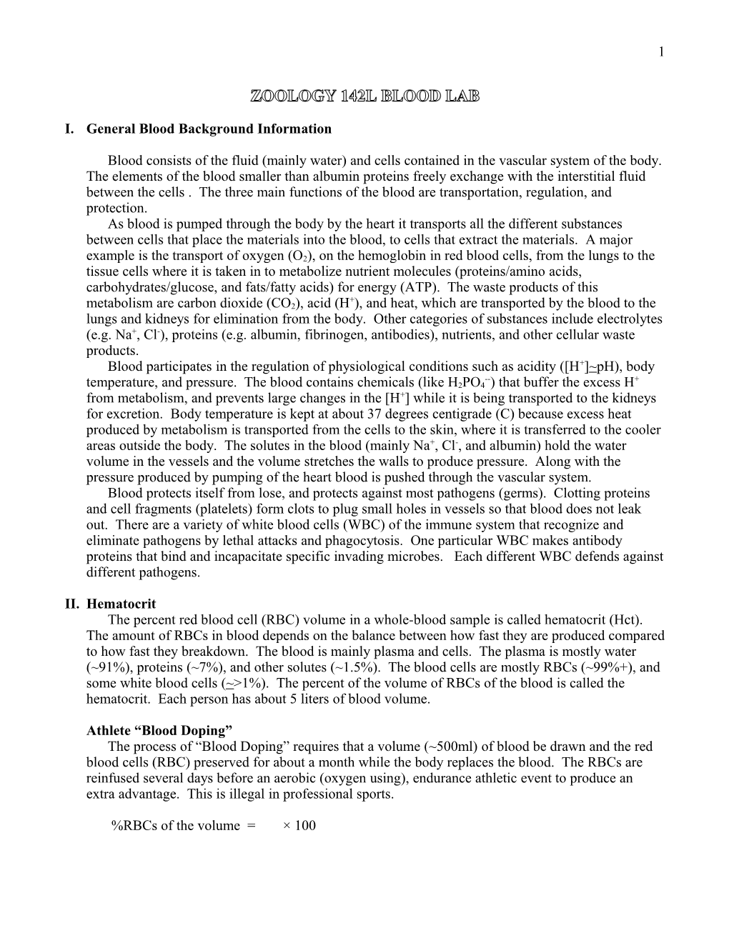 Zoology 141L Blood Lab