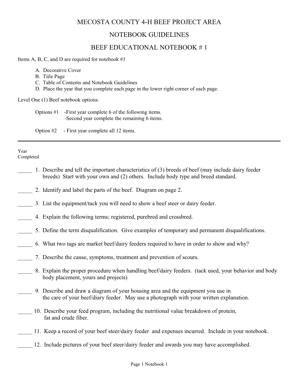 Mecosta County 4-H Beef Project Area