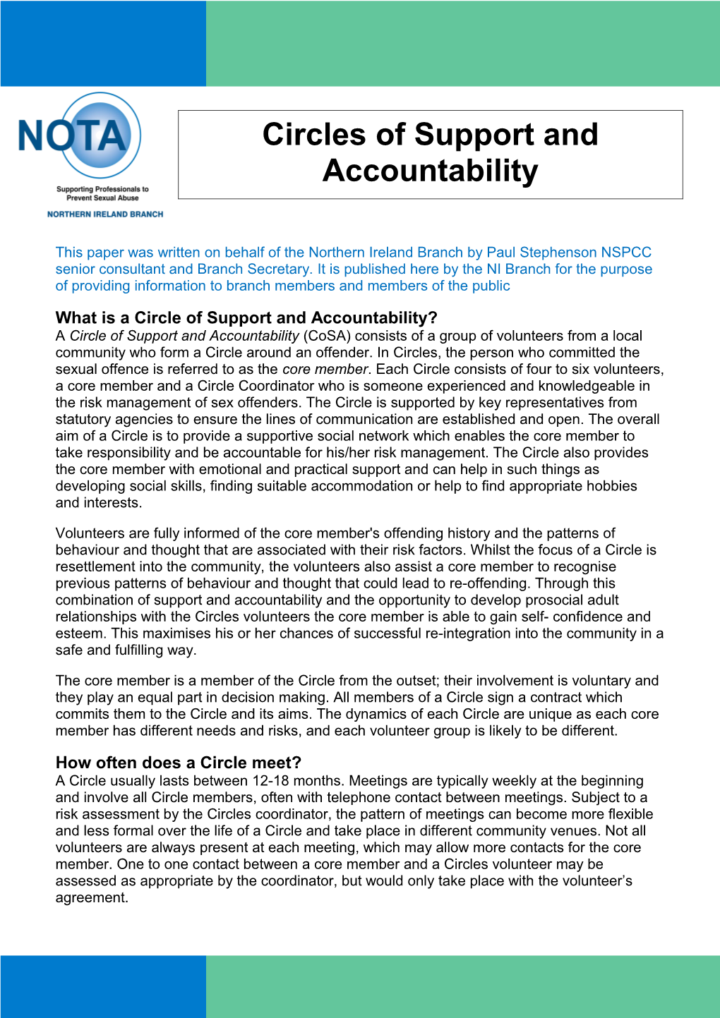 What Is a Circle of Support and Accountability?