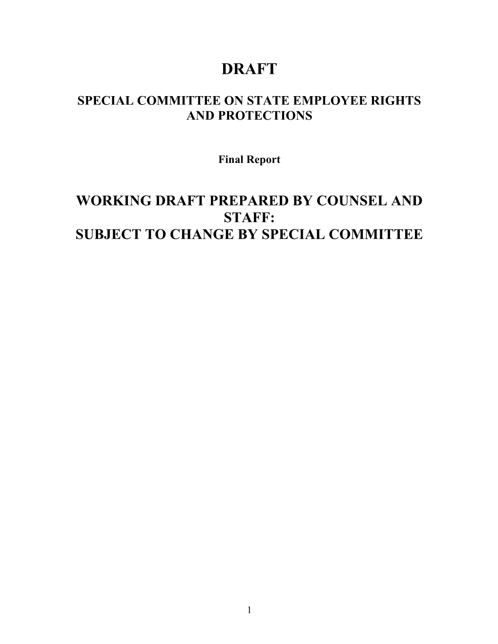 Special Committee on State Employee Rights