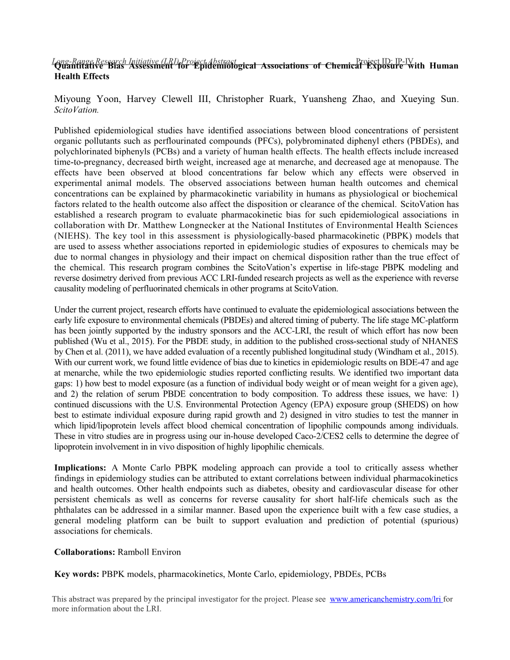 Quantitative Bias Assessment for Epidemiological Associations of Chemical Exposurewith