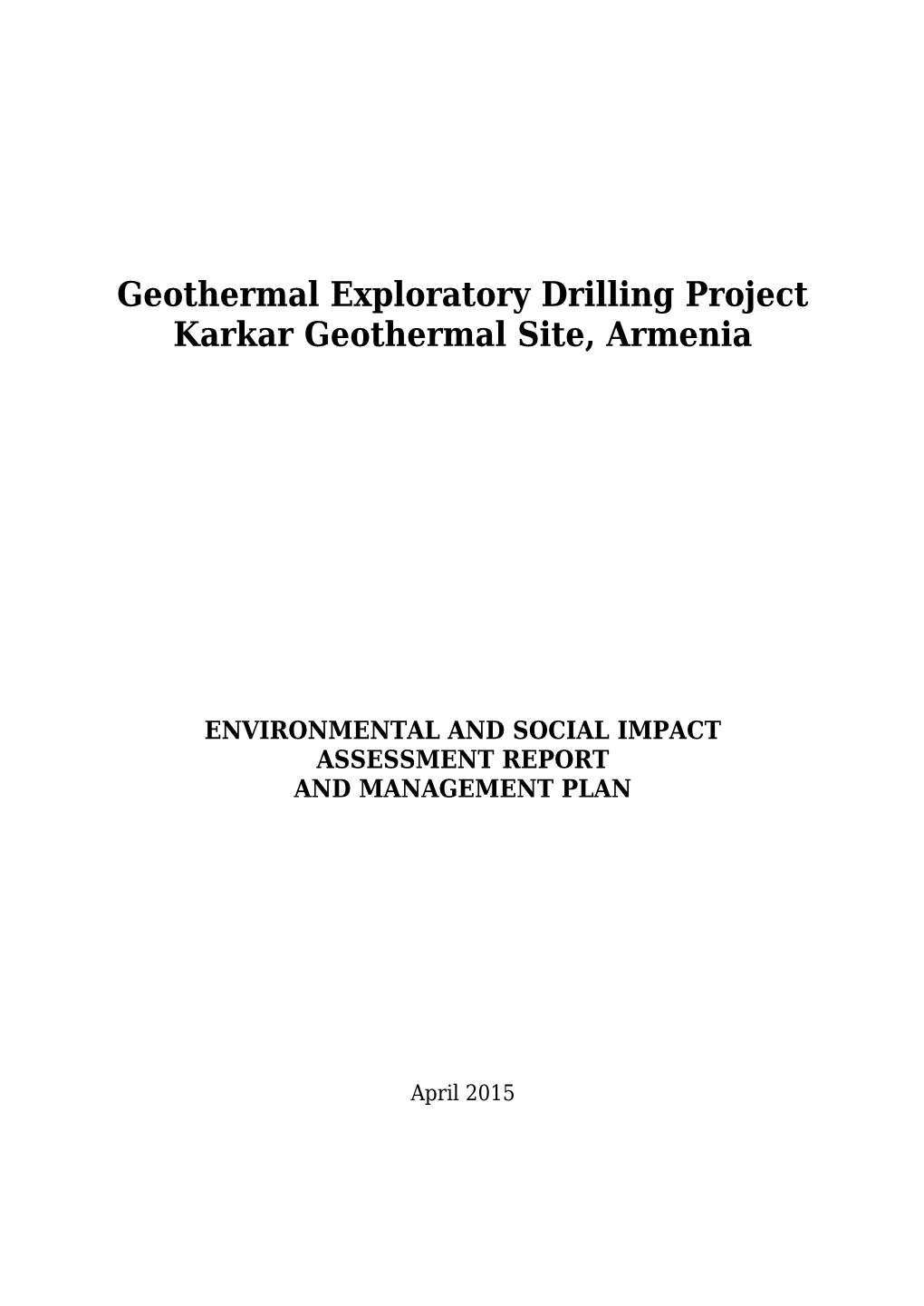 Geothermal Exploratory Drilling Project