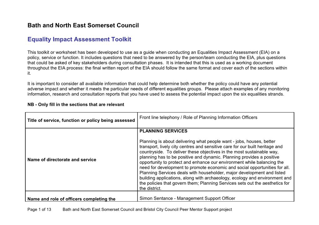 Front Line Telephony / Role of Planning Information Officers