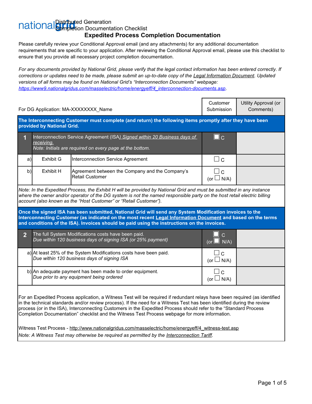 Expedited Process Completion Documentation