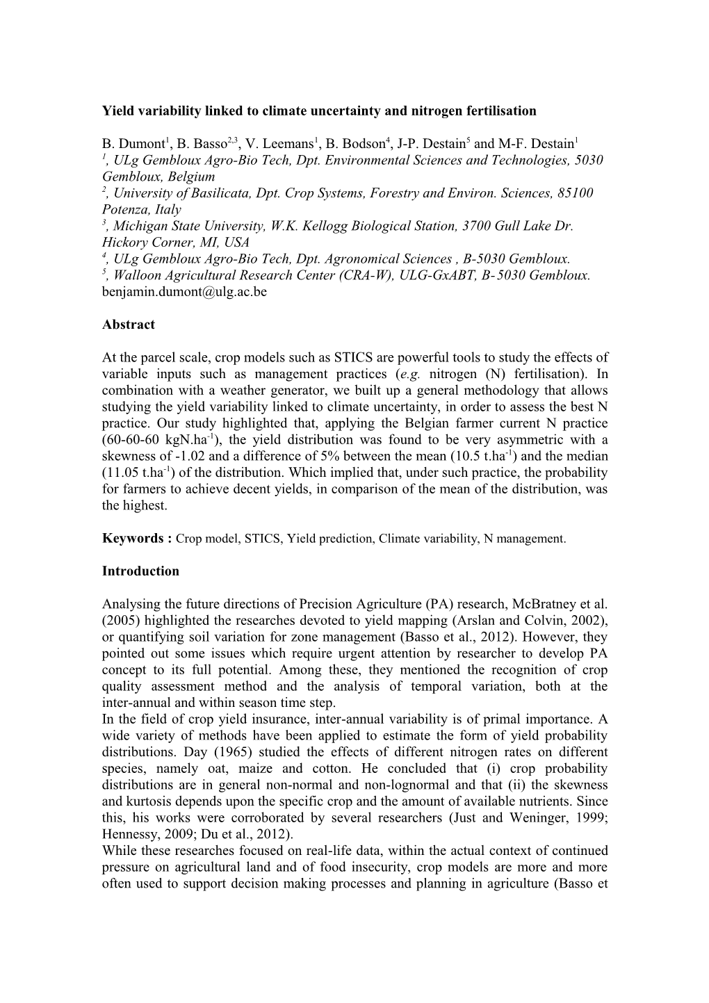 A Model for Wheat Yield Prediction Based On