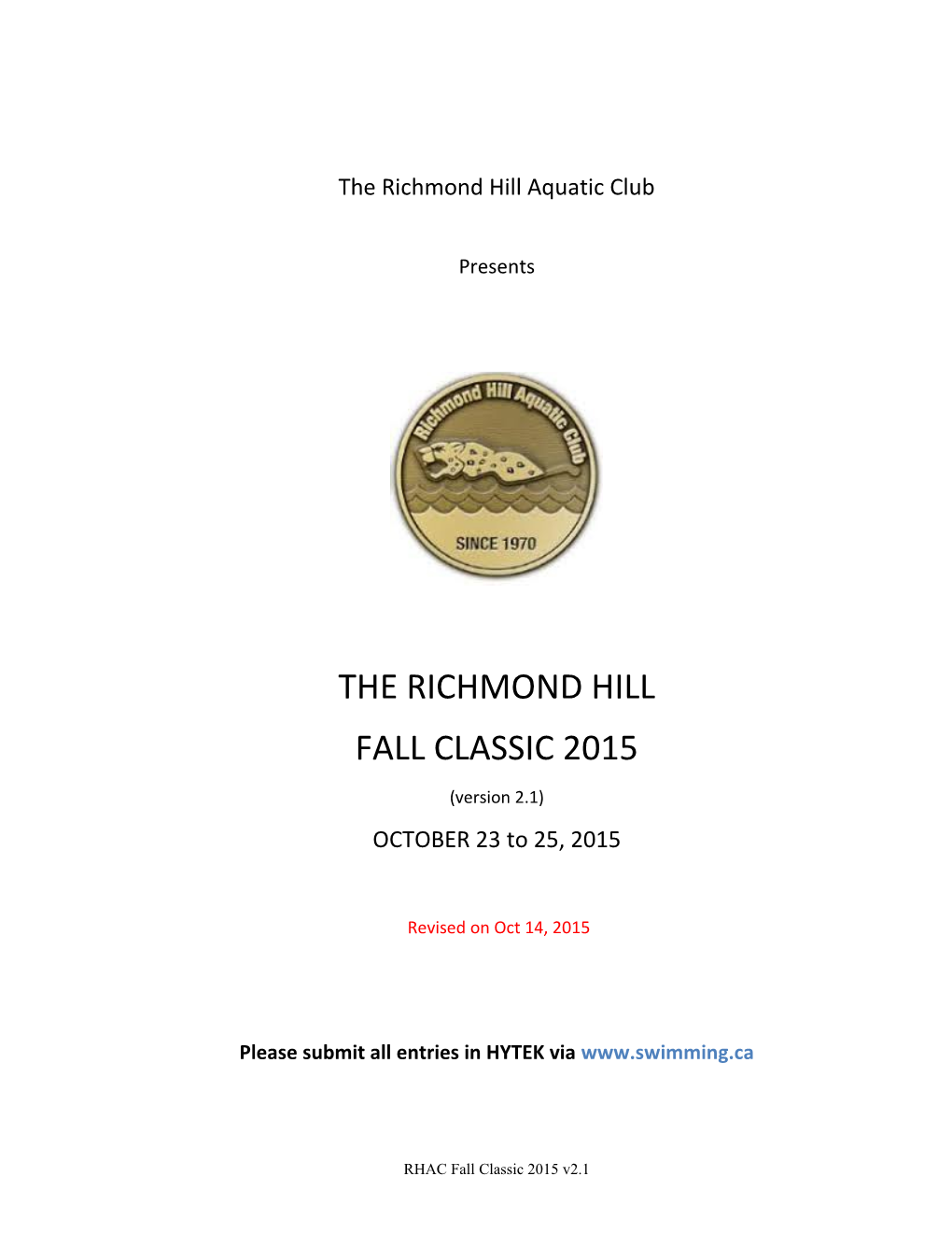 The Richmond Hill Aquatic Club