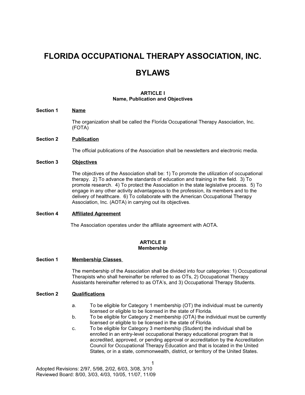 Florida Occupational Therapy Association, Inc