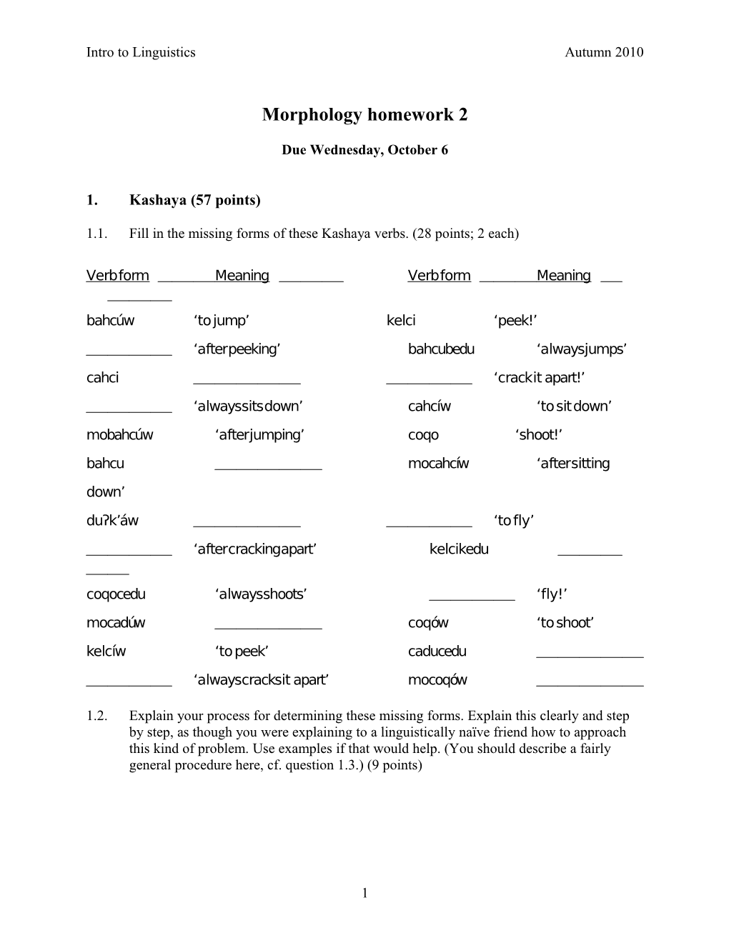 Morphology Homework 2